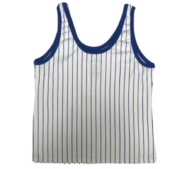 Looney Tunes Cartoon Tank Top Blue Stripe Shirt - Picture 4 of 5